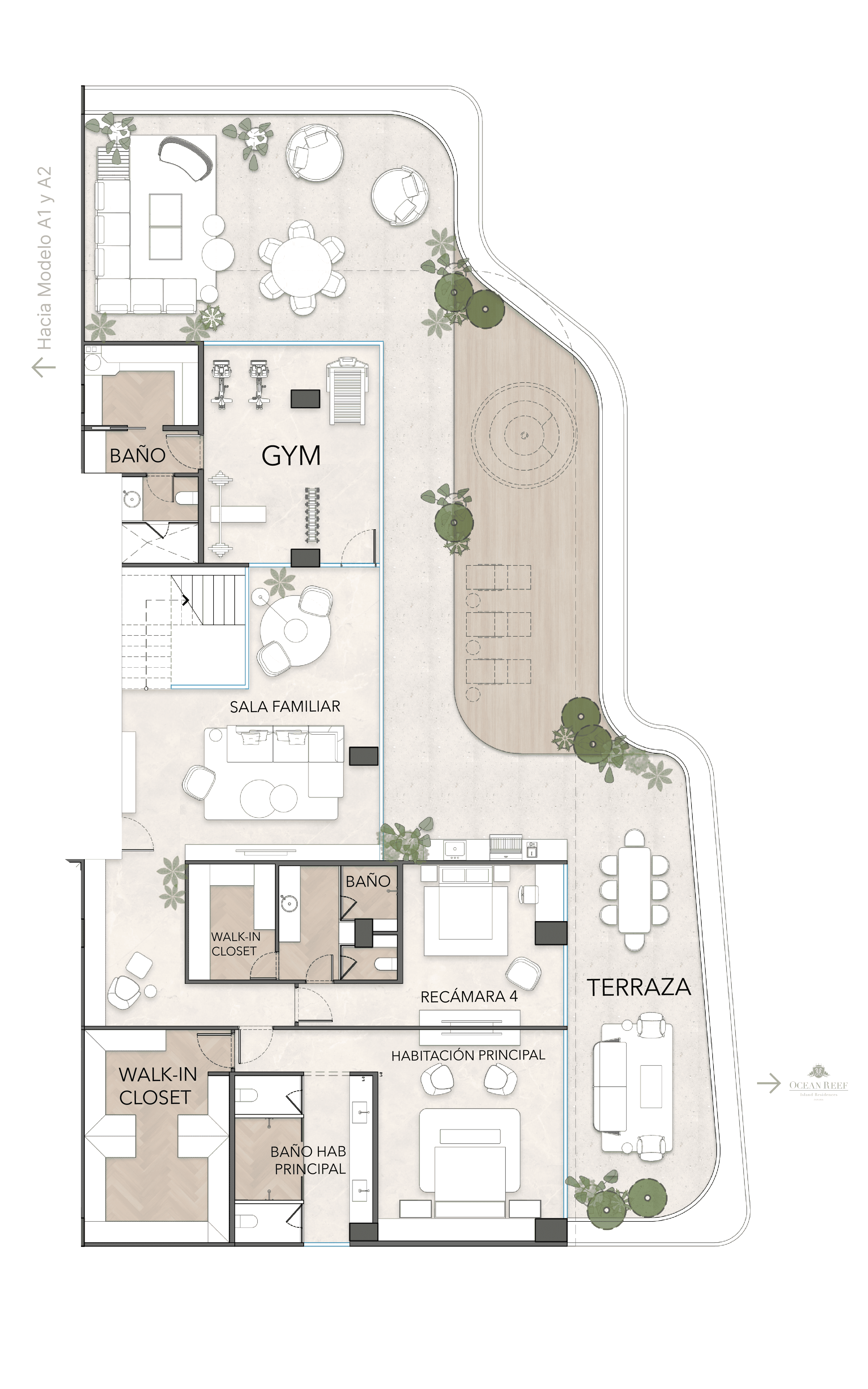 Penthouse Modelo B Planta Baja - Nivel 500